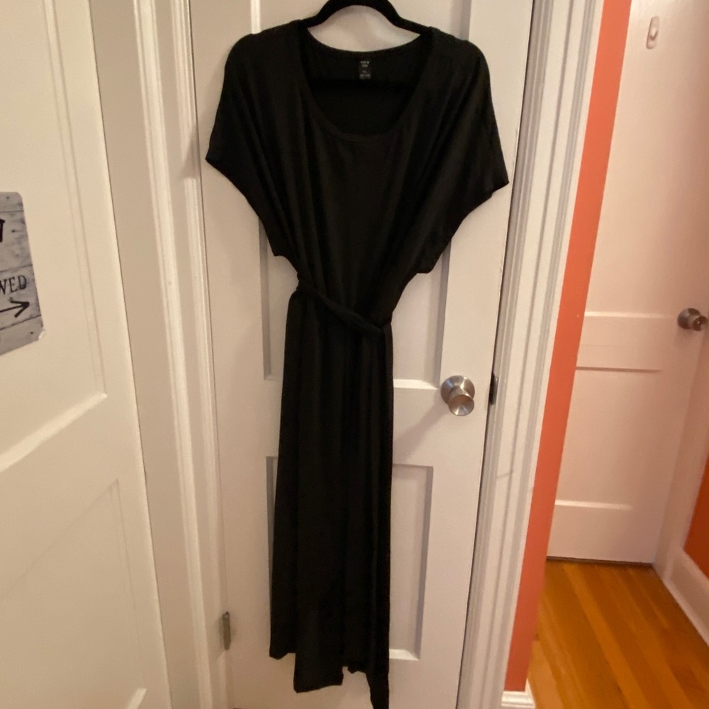 Shein black belted dress 16